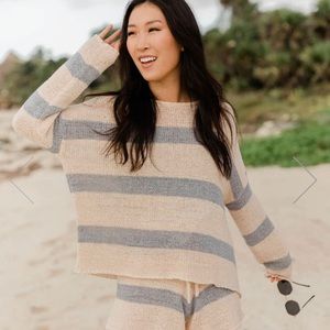 Wonder Often Pink Lily Blue Stripe Sweater - New, Never Worn - Currently $42